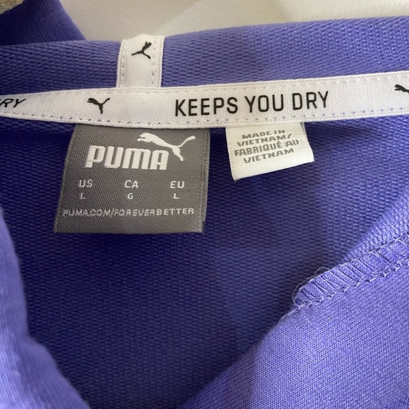 Puma Purple Hoodie with White Logo & Drawstrings - Picture 2 of 3